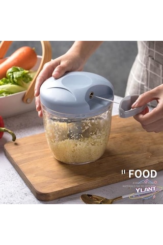 Döndür Sebze Kesici Kıyıcı Dilimleyici Meyve Sarımsak Basın Masif Peynir Kırıcı Pişirme Aksesuarları Mutfak Gadgets Aracı Mavi, 900ml Açık Kahverengi