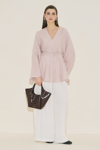 Manuka %100 Keten Volümlü Tunik Pembe Ss26tnk00002-78 Pembe