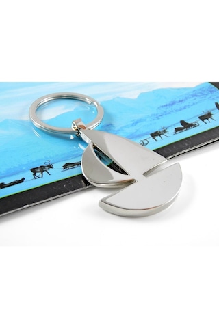 Solfera Yelkenli Tekne Parlak Metal Anahtarlik Kc367