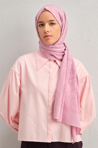 Armine Tencel İpek Kaligrafi Desen Şal 32110 Pembe
