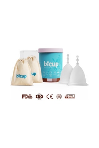 Bicup Regl Kabı Medium 2 Adet + Saklama Kesesi 2 Adet + Sterilizasyon Kutusu