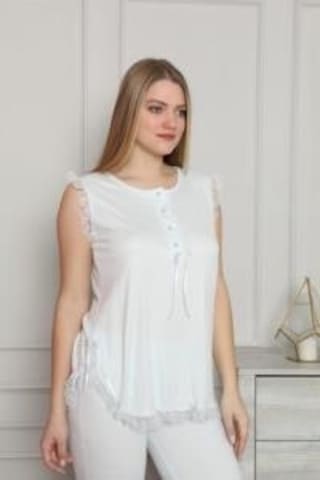 Limissi 413 Mavi Hamile Lohusa Dantelli Pijama Tk