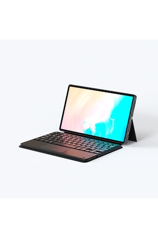 Samsung Galaxy Uyumlu Tab S11 Border Keyboard Bluetooh Bağlantılı Standlı Klavyeli Tablet Kılıfı Arka Kapak