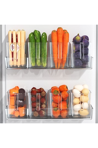 Neevoyu Pet Materyal Camurlu Buzdolabı Yan Kapı Depolama Kutusu - Yemekleri Ayrıştırır, Taze Tutar, Kolay Erişim Şeffaf