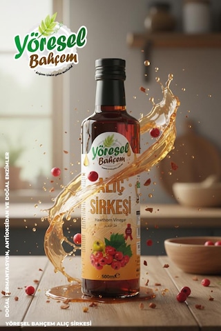 Yöresel Bahçem Alıç Sirkesi Doğal Fermantasyon 500ml
