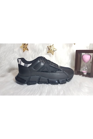 Flet Air Taban Ortopedik Kadın Sneaker Ayakkabı Ckr00583 Siyah Gri