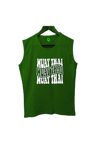 Top Glory Muay Thai Wave Baskılı Kolsuz Sporcu T-shirt Tank Top Sporcu Fitness Atlet