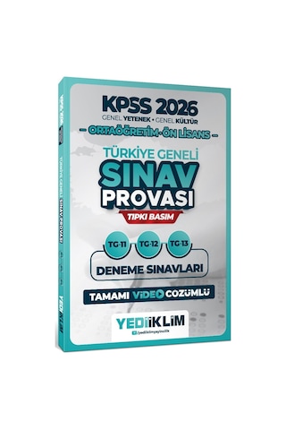 Yediiklim 2026 Kpss Ortaöğretim Ön Lisans Gy-gk Türkiye Geneli Sınav Provası Tıpkı Basım 11-12-13 Deneme Sınavları Tamamı Video Çözümlü Yediiklim 2026 Kpss Ortaöğretim Ön Lisans Gy-gk Türkiye Geneli Sınav Provası Tıpkı Basım 11-12-13 Deneme Sınavları Tamamı Video Çözümlü