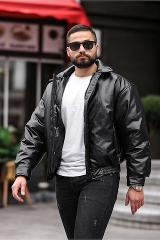 Erkek Oversıze Yakalı Deri Mont 001