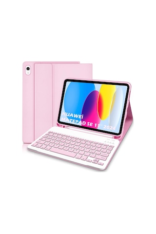 Huawei Matepad Se 11" 2024 Bluetooth Özellikli Standlı Kalem Bölmeli Klavyeli Kılıf