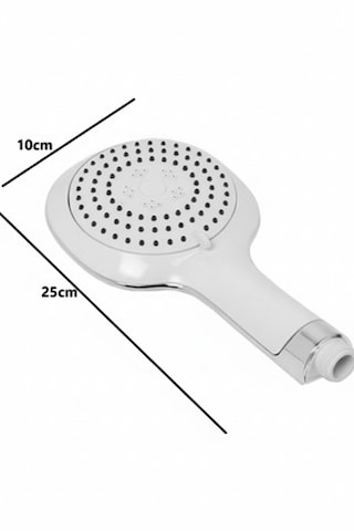Duş Başlığı Fiskiyesi Telefonu Yuvarlak - Beyaz Başlık - Birden Fazla Fonksiyon Modu Beyaz
