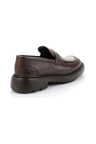 Bambi Kahve Hakiki Deri Erkek Loafer Ayakkabı E01054200440 Kahve