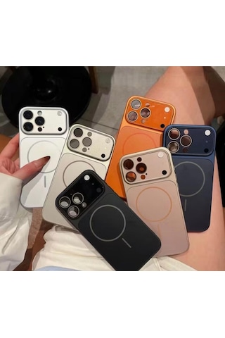 Apple Uyumlu iPhone 17 Pro Magsafe Kılıf Kamera Lens Korumalı Kapak Altın