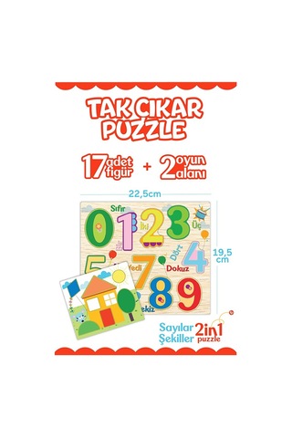 Fisher Price Tak Çıkar Puzzle Şekiller Sayılar 5 Adet