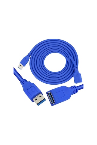 Qport Q-UZ3018 1.8 M USB 3.0  Am-af Uzatma Kablo Mavi