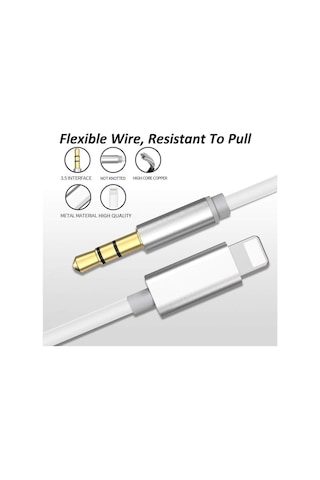 Lightning To Iphone Aux Kulaklık Çevirici 3.5 Mm Jack Girişli
