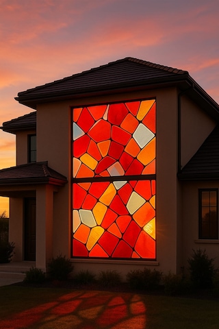 Vitray Desen Yapışkanlı Şeffaf Folyo 67cmx 2 Metre Turuncu