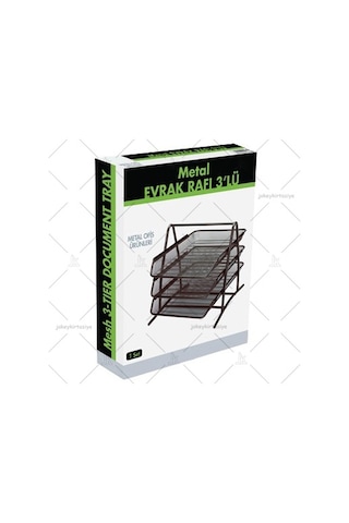 3 Katlı Hareketli Metal Evrak Rafı