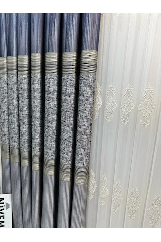 Nivemeshome Kehribar Ft614162 Gümüş 1/3 Sık Pileli Fon Perde Apm Gümüş