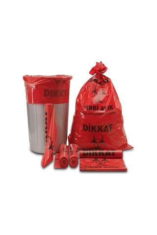 Florex 575 Gram Tıbbı Atık Baskılı Orta Boy ( 55X60 Cm ) Çöp Poşeti 20 Rulo 25*20=500 Adet