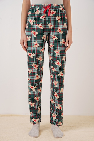 Bigdart 4323 Desenli Pijama Altı - Zümrüt Yeşili