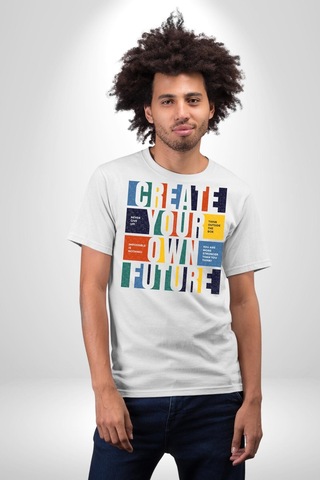 Geleçeği Seninle Planlayalım Unisex Unisex Beyaz Organik Baskılı T-shirt Penye Yüksek Kalite Beyaz