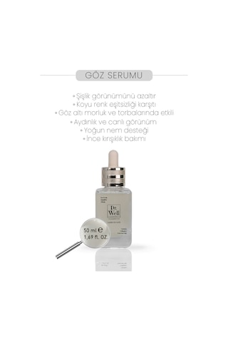 Dr. Well Barcelona Cosmetics Göz Altı Torbalarına ve Morluklara Etkili İnce Bakımı Göz Serumu 50 ML Dr. Well Barcelona Cosmetics Göz Altı Torbalarına ve Morluklara Etkili İnce Bakımı Göz Serumu 50 ML