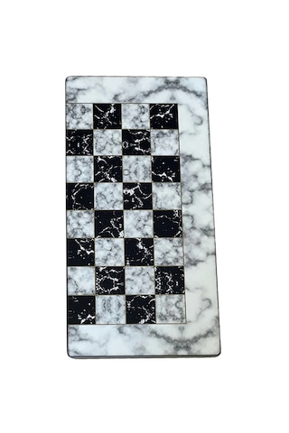 Marble Beyaz Büyük Boy Tavla Takımı
