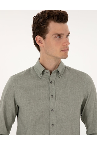 Pierre Cardin Erkek Yeşil Gömlek Desenli 50316768-vr054 Yeşil