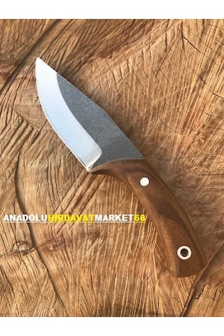 El Yapımı Mini Cep Çakısı Avcı Kampçı Bıçağı Mini Çelik Bıçak Kahverengi