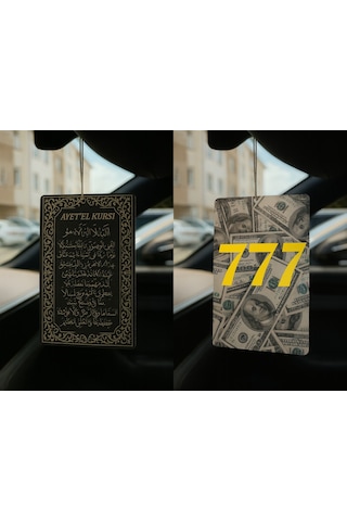 Ayetel Kürsi Ve Dolar Manifest 777 - İkili Oto Kokusu - Dekoratif Araç Kokusu Ve Aksesuarı