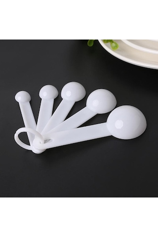 5 Adet Pişirme Pişirme Aletleri Plastik Ölçü Kaşığı Ölçü Kepçesi Ölçekli Siyah