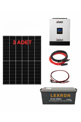 Bağ Bahçe Karavan İçin Lityum Akülü Hazır Paket Solar Güneş Enerji Sistemi Paket 10