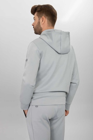Kapsonlu Fermuarlı Sweat Gri
