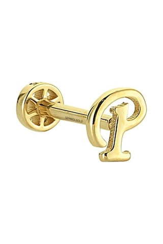 Altın Piercing -P- Harf 14 Ayar Tragus