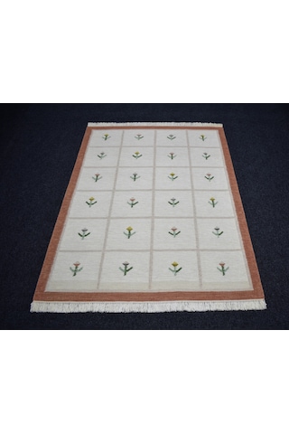 Zehra Abla Halı Yeni El Dokuma 3m2 Modern Tasarım Çiçekli Yün Kilim 7430 Çok Renkli