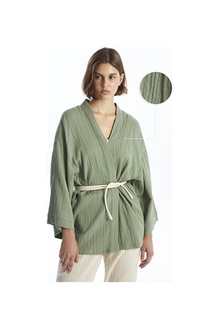 Lcw Vision Haki Şal Yaka Kadın Kimono