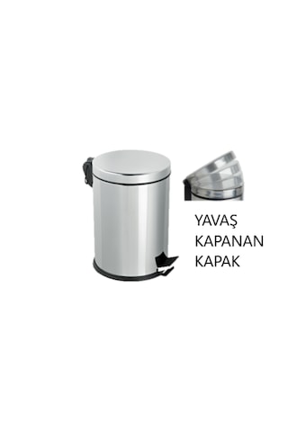 40 Lt Amortisörlü Çöp Kovası Metalik Gri