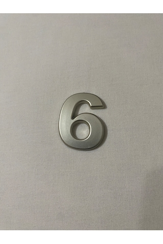 6 Altı Numara Yapışkanlı Daire Bina Villa Kapı Numarası Sarı Gold 4 Cmx5cm No:6 Plastik