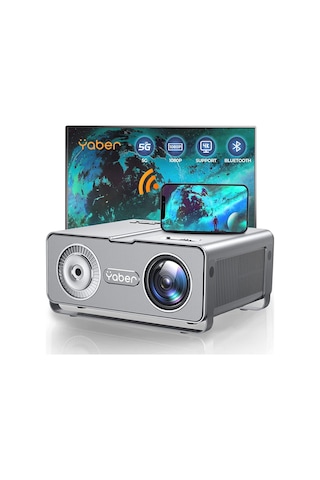 Yaber 4K - 5G Wifi Ve Bluetooth 15000L 1080P HD Taşınabilir Projektör