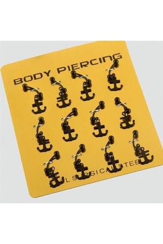 Çapa Çelik Piercing 1 Adet Çok Renkli