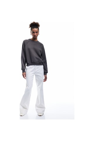 Koton Pamuklu Bisiklet Yaka Şardonlu Sweatshirt Antrasit 6wal10309ık Antrasit