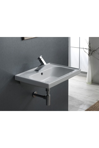 Turkuaz Seramik Cerastyle Frame 50 x 38 CM Etajerli Lavabo