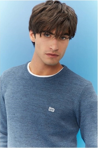 Lee Erkek Mavi Kazak Mavi