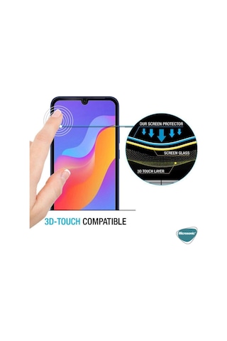 Huawei P Smart 2020 Tam Kaplayan Temperli Cam Ekran Koruyucu Siyah