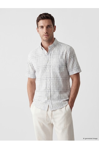 Lcwaıkıkı Classic Gri Regular Fit Ekose Poplin Erkek Gömlek