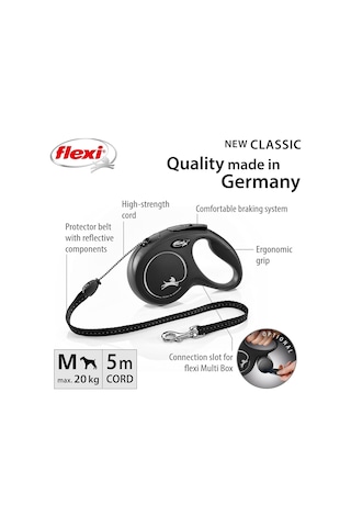 New Classic Mbeden Siyah 5mt İpli Tasma
