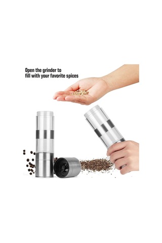 2'si 1 Arada Tuz Ve Karabiber Öğütücü Seti, Ayarlanabilir Seramik Rotorlu Paslanmaz Çelik Öğütücü, Tuz Değirmeni Ve Cezve 46566102
