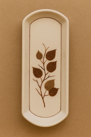 Seramık 6 Kısılık Sonbahar 14 Parca Seramık Kahvaltı Takımı Beyaz