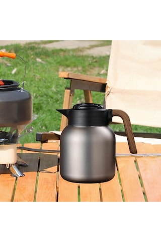 Suntek Yalıtımlı Paslanmaz Çelik Kahve Sürahisi Su Ofis Gri